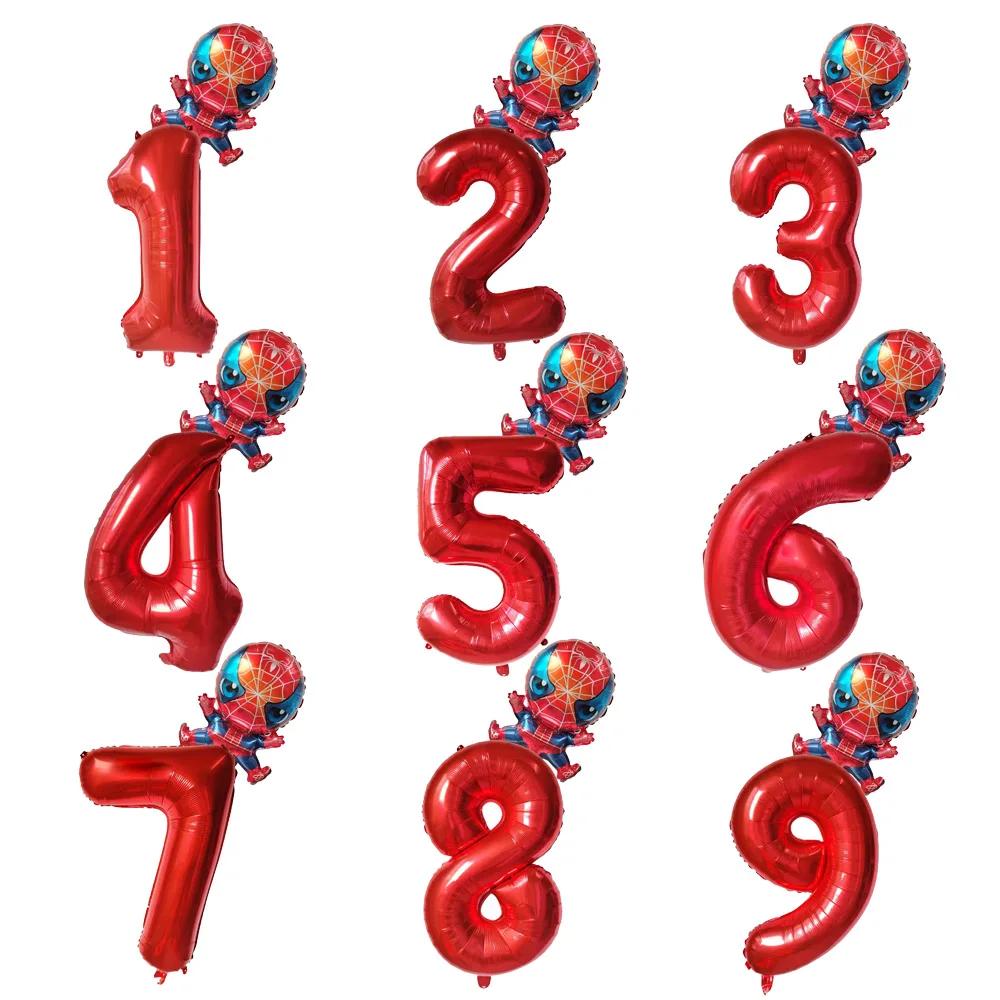 2pcs Mini Spiderman Iron Man Captain America Hero Balloons Birthday Party Decoration Boy Baby Shower Children's Cartoon Toy