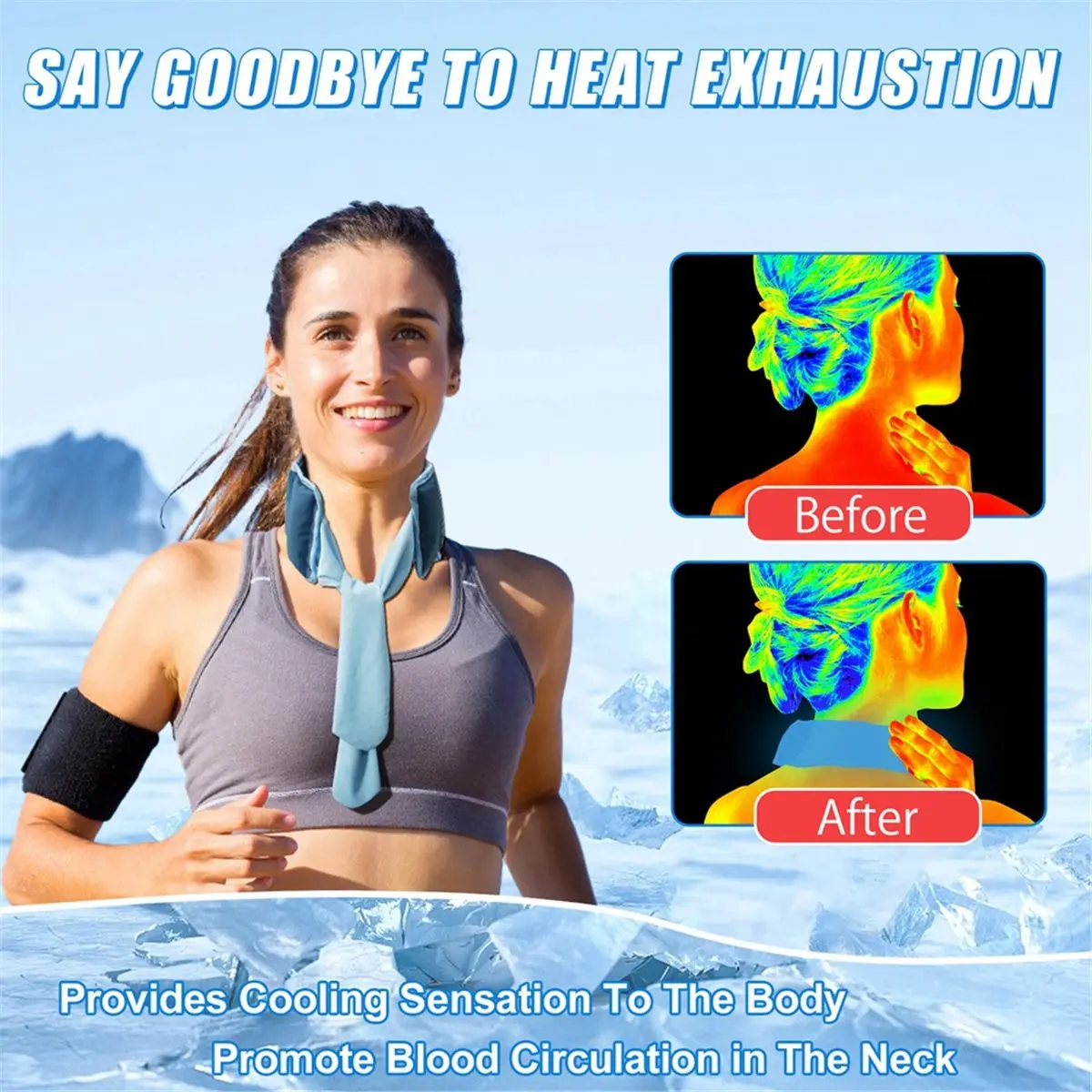 618 Mega Sale Summer Neck Cooling Cold Sensation Ice Scarf Ice Pack Sports Headscarf Pet Ice Scarf Reusable