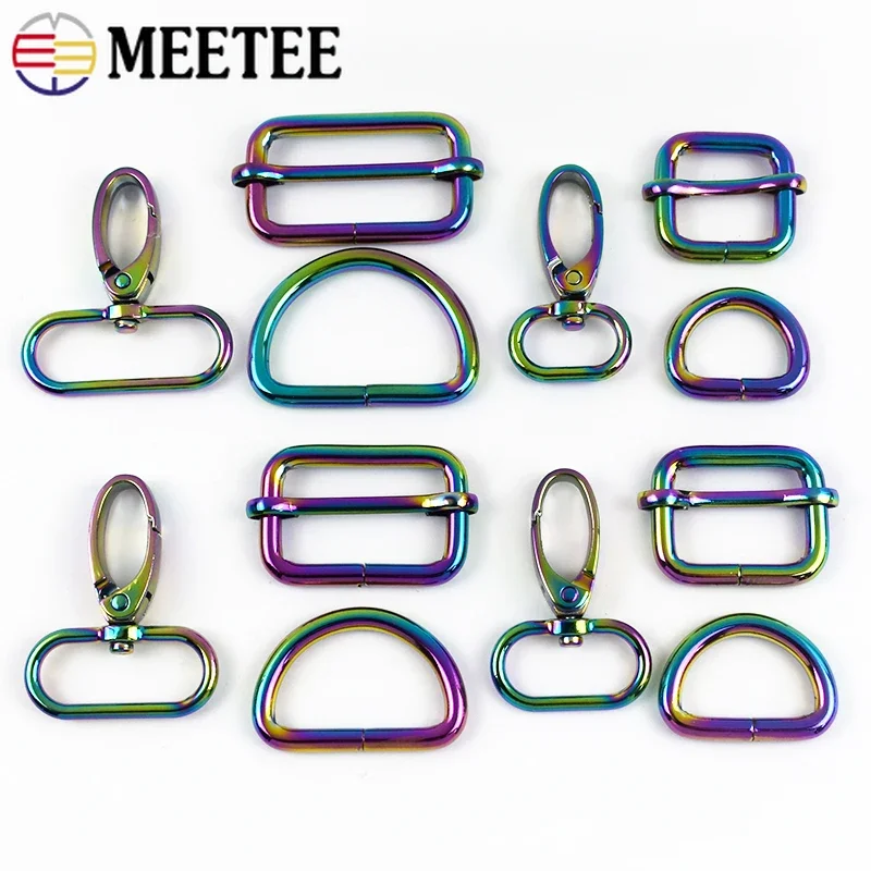 5/10Pcs 20-38mm Metal Buckle Swivel Lobster Clasp Tri-Glide Slider D Ring Bag Strap Connect Hook Carabiner Hardware Accessories