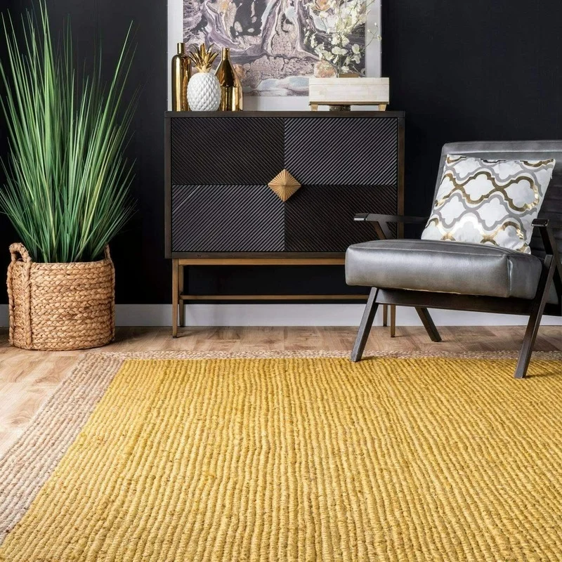 

Jute Rug Rectangle Style Carpet Reversible Braided Modern Rustic Look Decoration Rugs and Carpets for Home Living Room