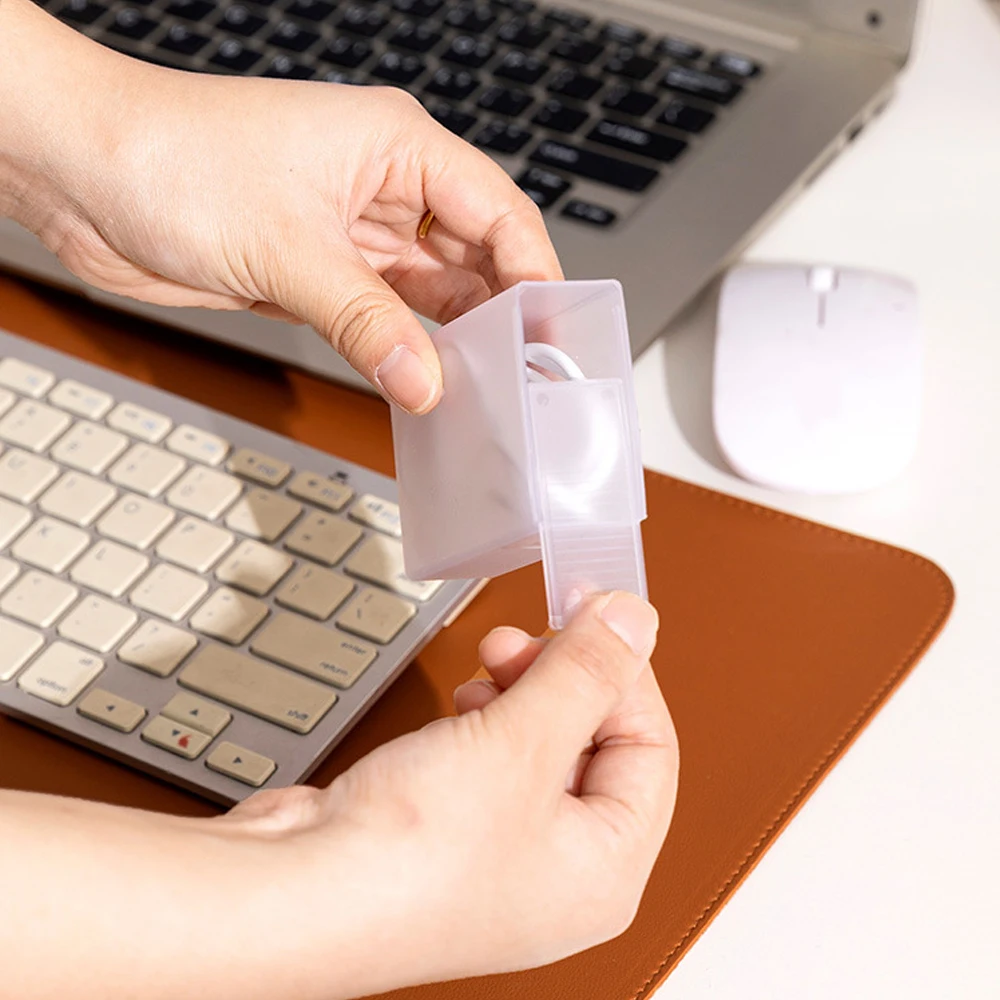 Translucent Cable Storage Organizer Box Plastic Desktop Drawer Organizer Small Card Storage Case Multi-use Sundries Container