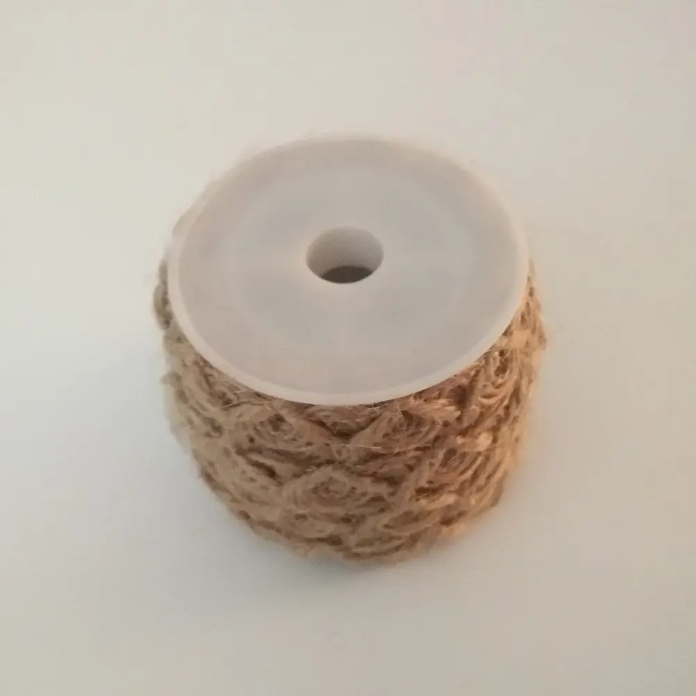 5M Natural Burlap Ribbon Roll Hessian Jute Twine Strong Flexible for Arts Crafts Wedding Decoration Burlap Ribbon