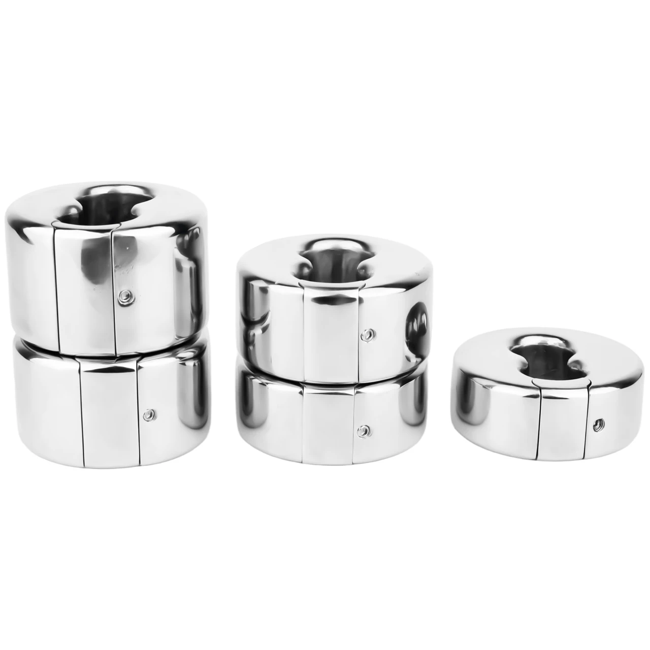 LEZEE Metal Semen Lock Rings Heavy Metal Scrotum Stretcher Weight Hanging Testicle Ring Delay Ejaculation Penis Exerciser BDSM