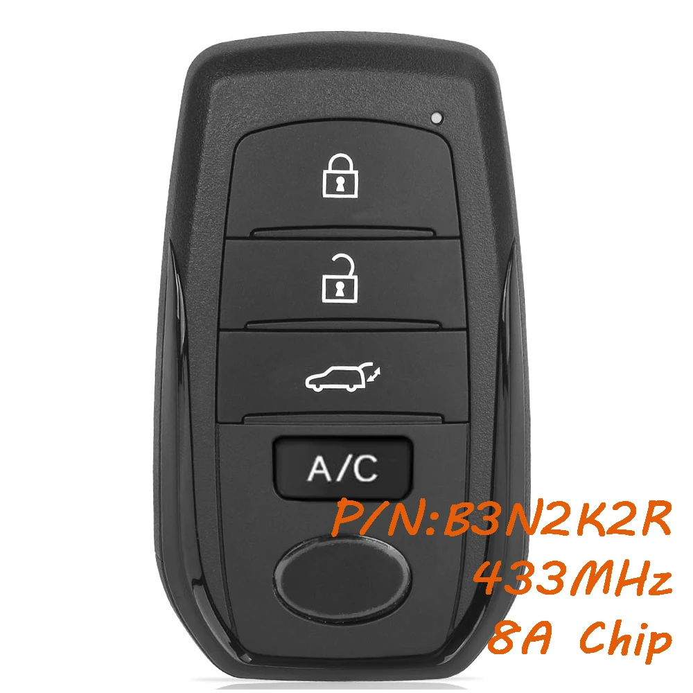 

Умный дистанционный брелок KEYECU B3N2K2R для Toyota Land Cruiser 2022 2023 2024 2025 433 МГц/434 МГц P4 BA 8A чип 4 кнопки