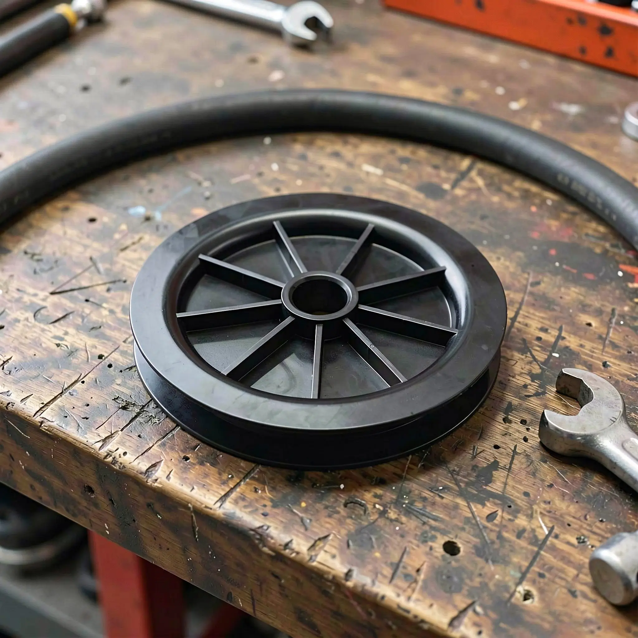 Forklift Hose Pulley Black Plastic Single Groove Mast Oil Pipe Guide Wheel Roller Forklift Hydraulic Hose Routing Pulley Part