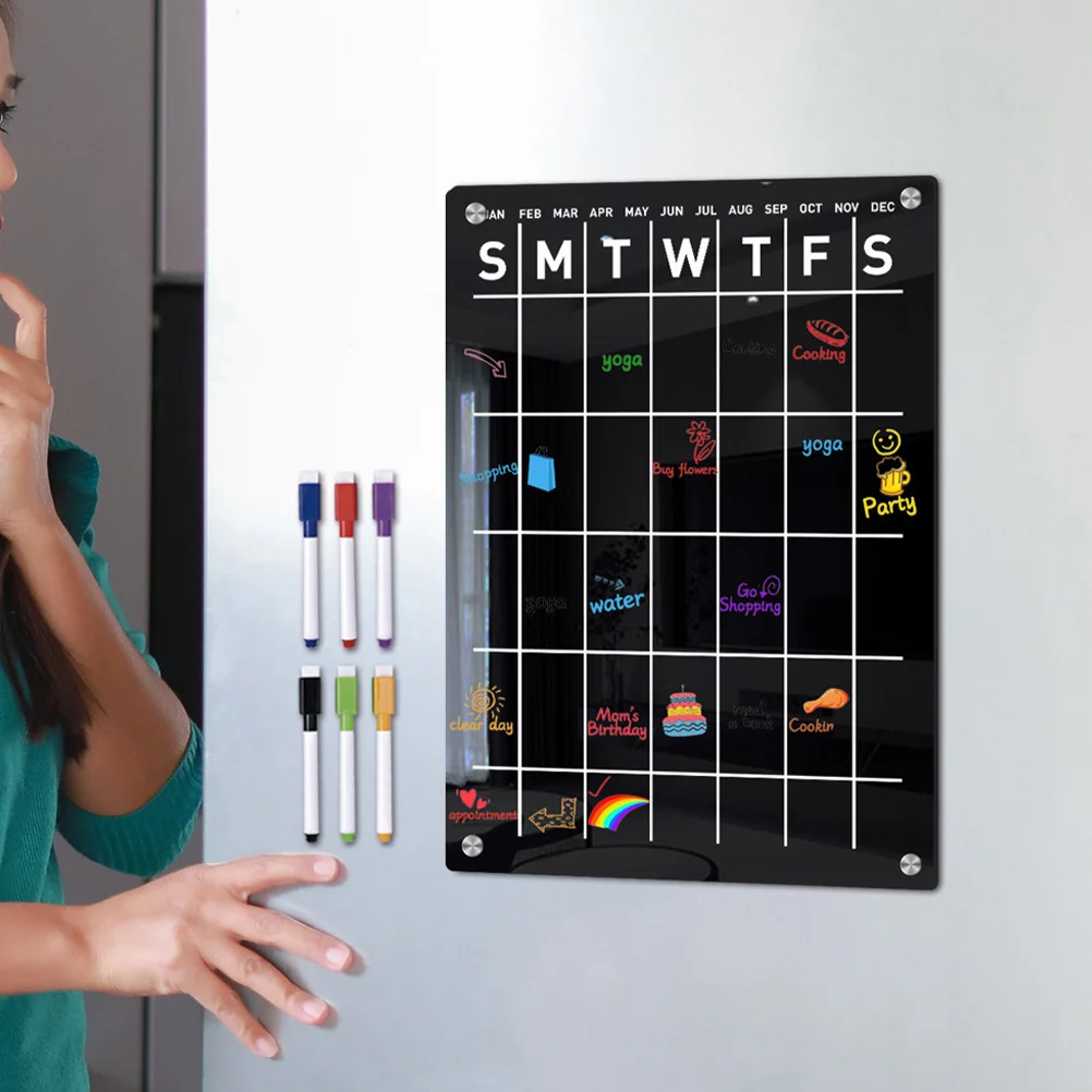 

1 set Fridge Message Magnetic Planning Whiteboard Kitchen Writing Board Reminder List Schedule Notetaking Memo Sticky Reminder