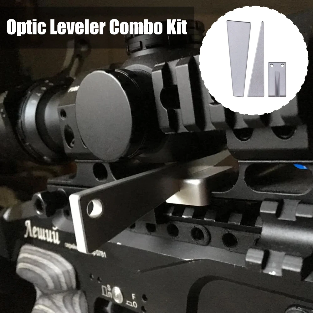 3Pcs Optic Leveler Combo Kit Scope Anti-Cant Leveling Wedge Tool for Picatinny Rail, Rifle Scope Mount Correction Aluminum
