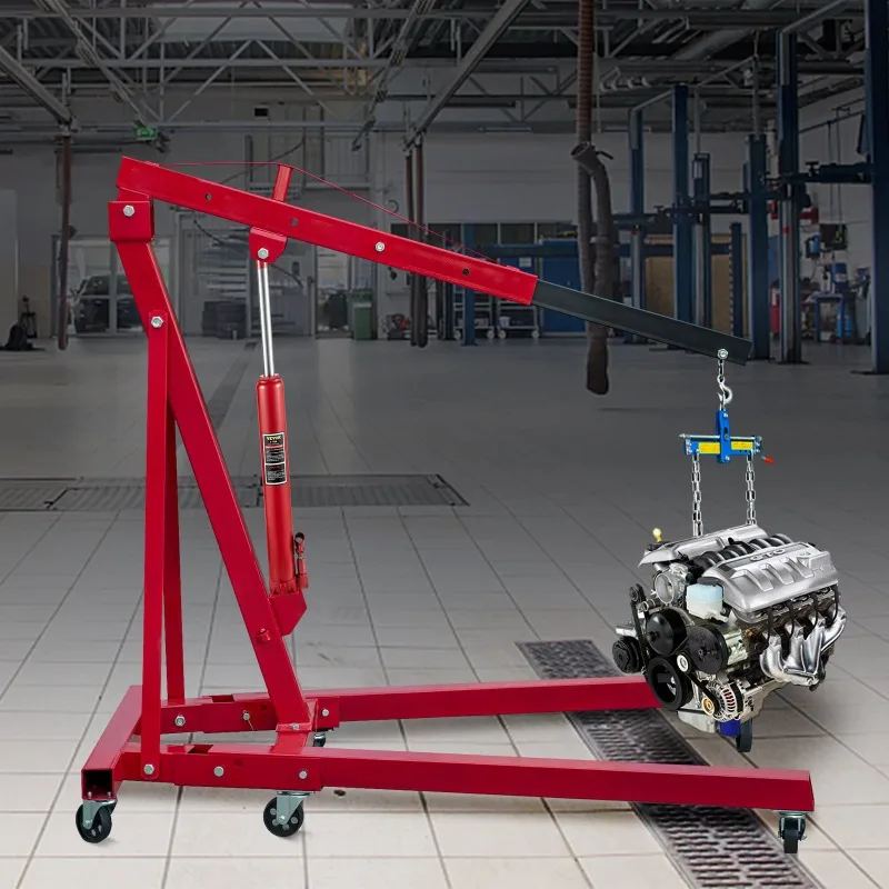 

Hydraulic Long Ram Jack, 4 Tons/8818 lbs Capacity, with Single Piston Pump and Flat Base, Manual Cherry Picker with Handle, f