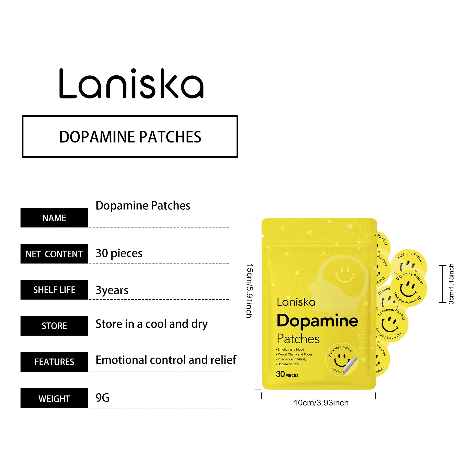 Dopamin-Körperpflege-Patches Vitalitäts-Boost Sofortige Stimmungs- & Fokusverbesserung Komfortables Pflege-Tool Patches – Detail 7