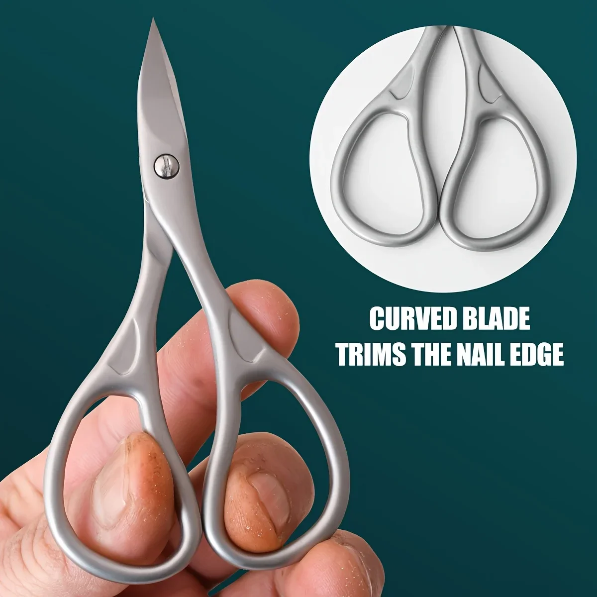 

1pc Stainless Steel Nail Scissors for s & Adults Curved Ergonomic Design, Concave Blades for Trimming, Durable Pedicure & Manicu