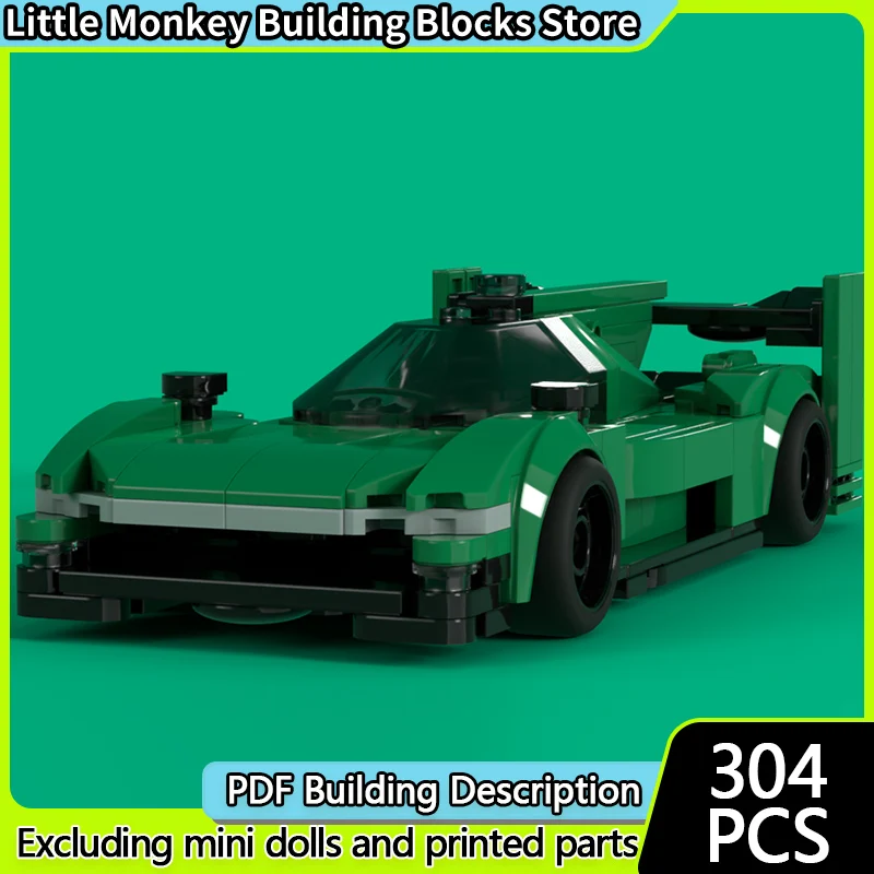 City Car Model MOC Building Bricks Green Automobile Racing Car Modular Technology Gifts Holiday Assemble Children Toys Suit