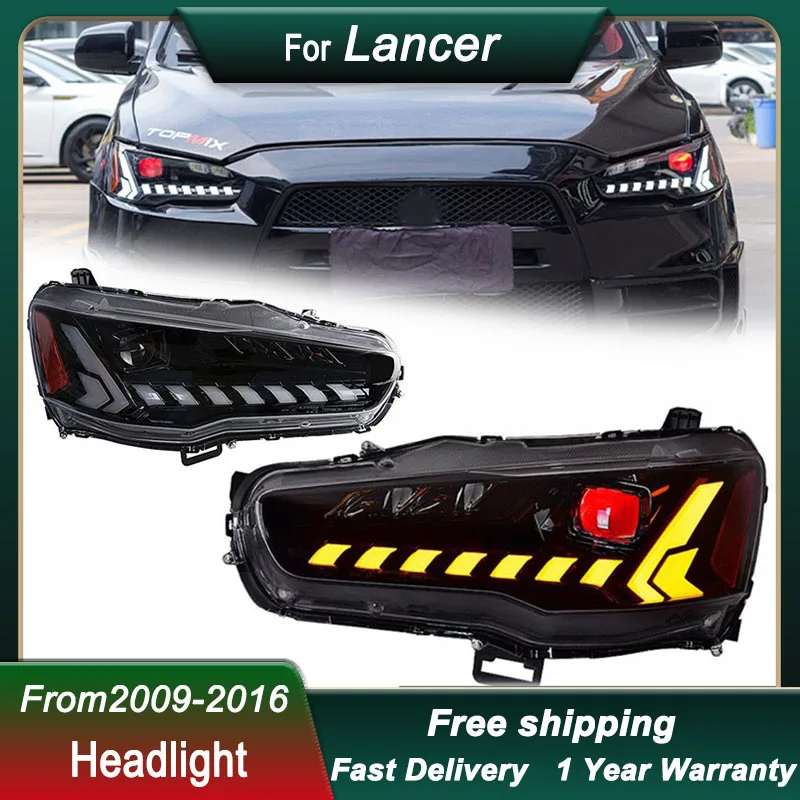 Car Headlights For Mitsubishi Lancer-EX EVO 2009-2016 Audi A5 style full LED head light DRL Head Lamp Front light Assembly