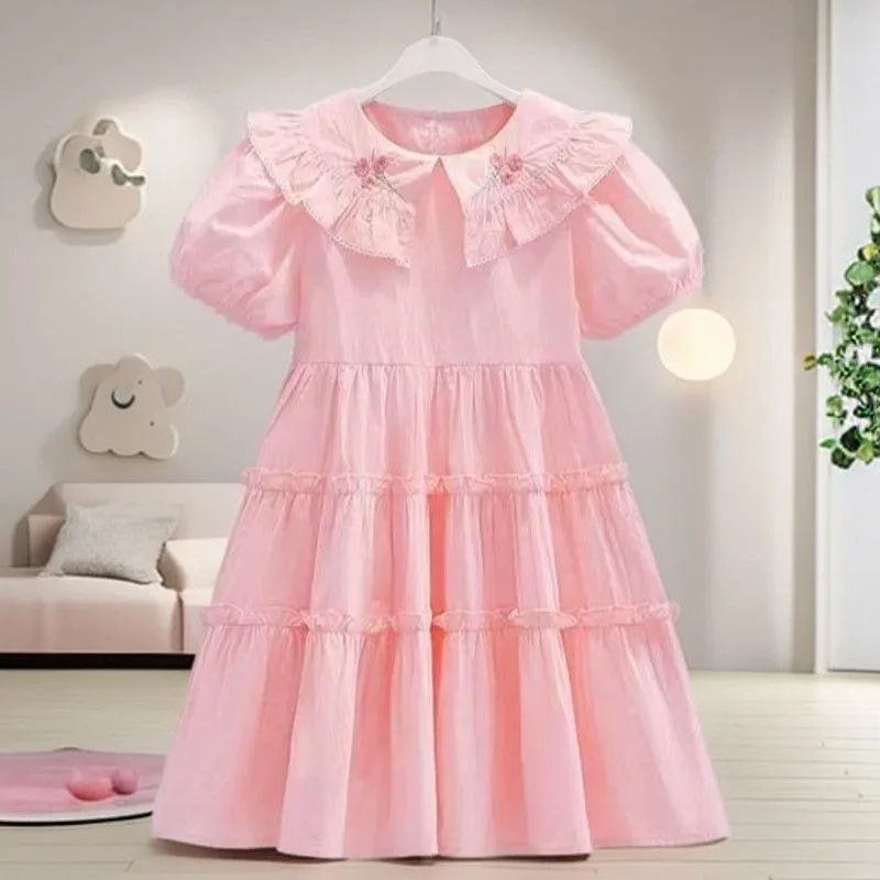 New 6-10 Year Girls Dress Summer Dress Korean Version Stylish Princess Children's Floral Dress Super Fairy Little Girl Dresses