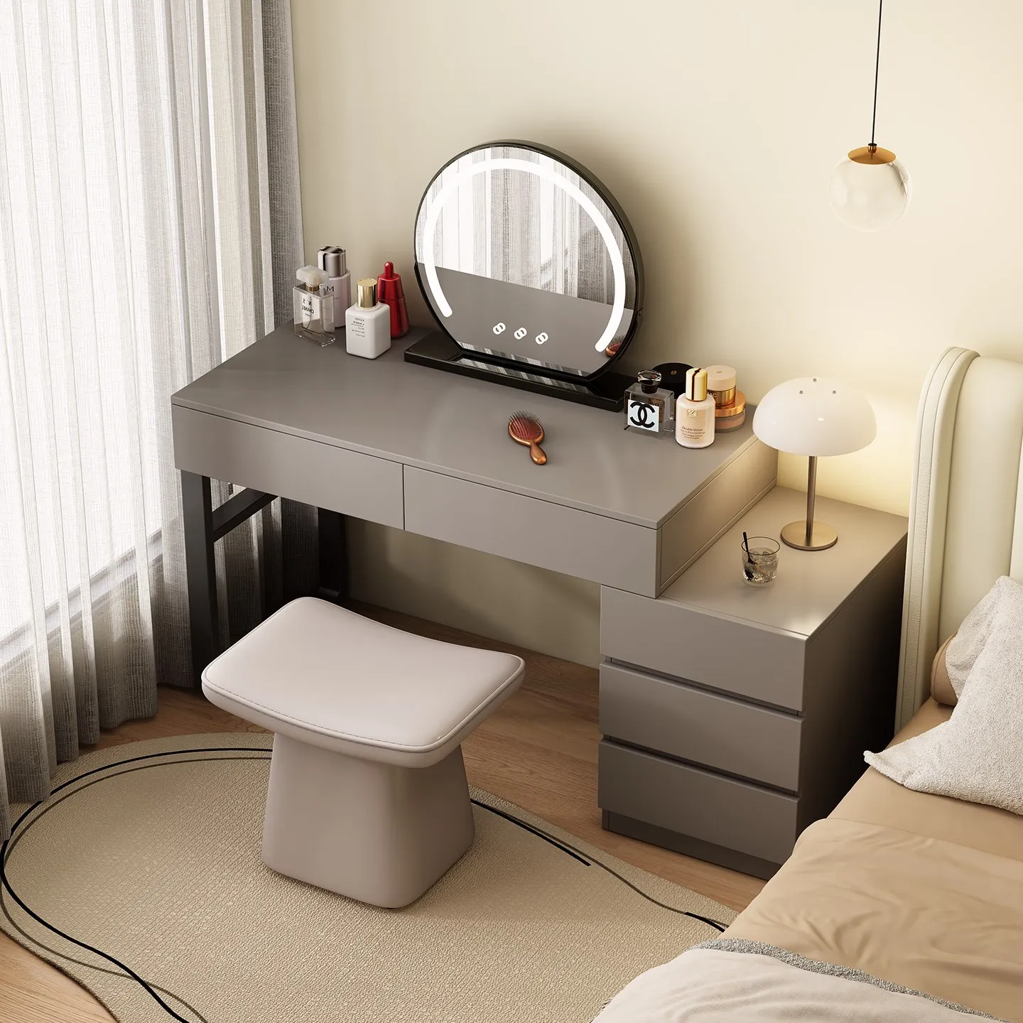 Dresser master bedroom simple modern makeup table storage integrated cabinet table chair small apartment
