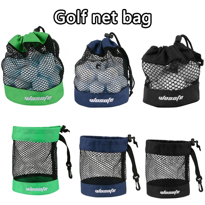 1pcs Golf Ball Bag With Stretching Mesh Nylon Storage Ball Bag Convenient To Hang On Golf Bag