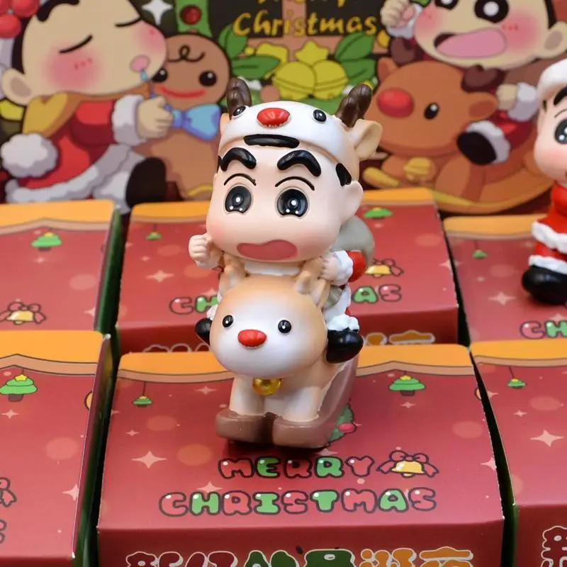 Crayon Shin Chan คริสต์มาสร่วมกล่องตาบอด Crayon Shin Chan วันคริสต์มาสอีฟ Handmade กล่องตาบอดของเล่นสามารถ Give ของขวัญเด็ก