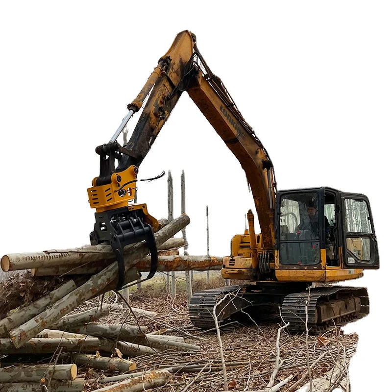 Industrial Heavy Duty 360 Degree Rotating Logging Grapple Saw Attachment for 12 18 Ton Excavator Wood Cutter Tool
