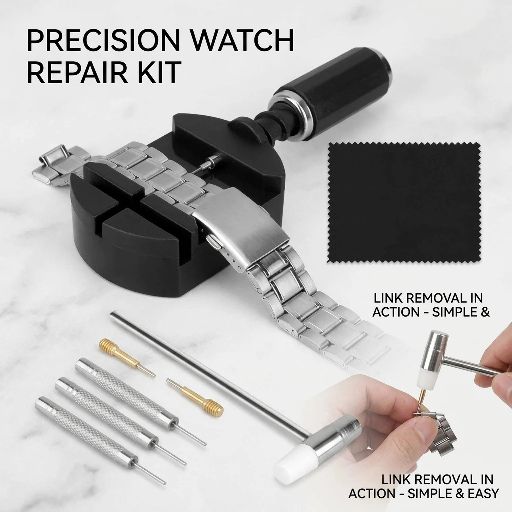Watch Link Removal Tool Kit, Watch Band Tool Strap Chain Pin Remover Repair Tool Kit For Watch Band Strap Adjustment