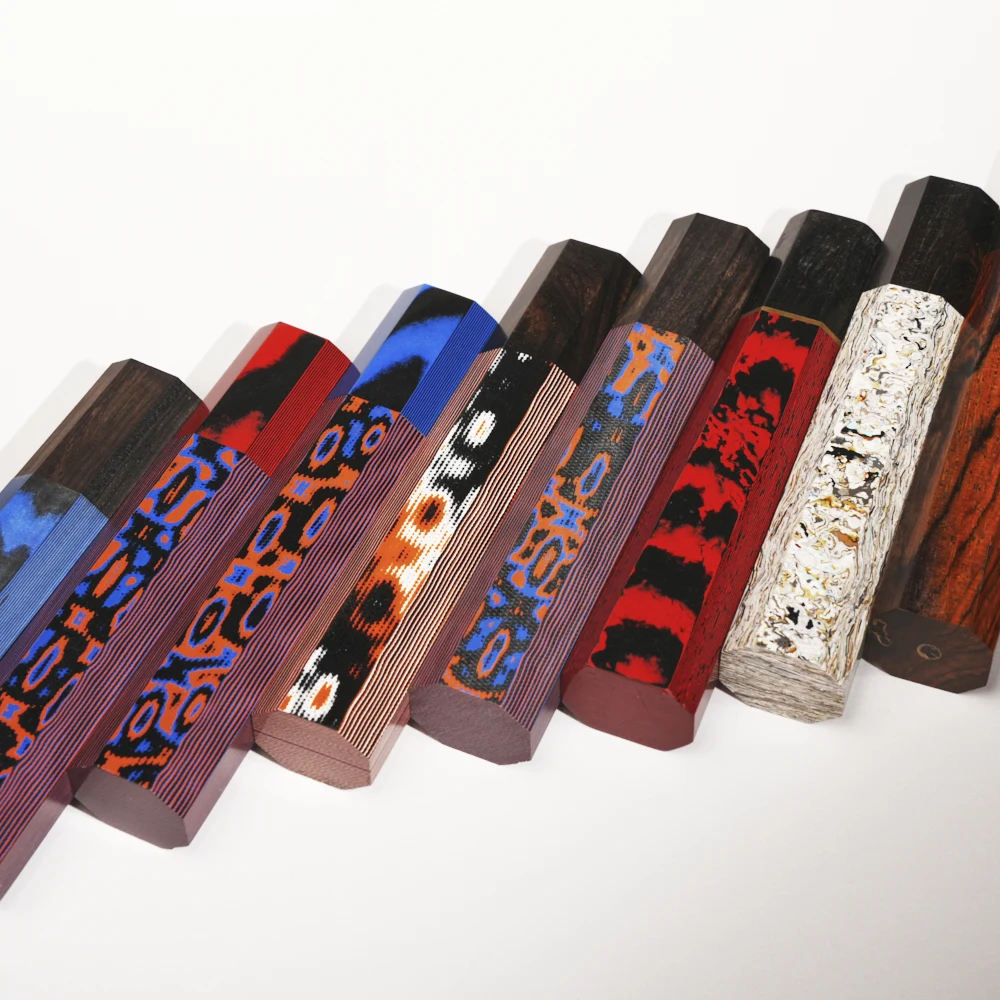 

IK Professional Japanese G10 Octagonal Wa Handle for Chef Knife, Full Tang Replacement Knife Handle DIY Knife Making