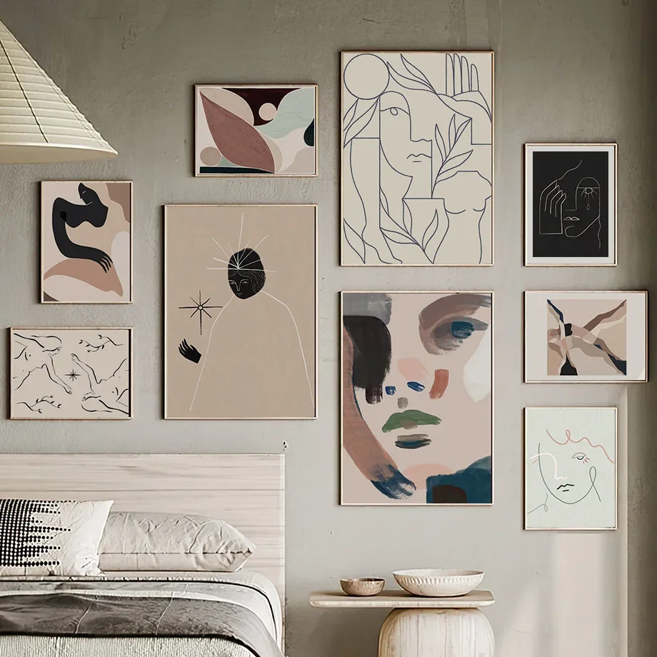 

Classy Brow Line Abstract Girl Face Body Flower Minimalism Living Room Decor Canvas Painting Posters And Prints Wall Art Picture