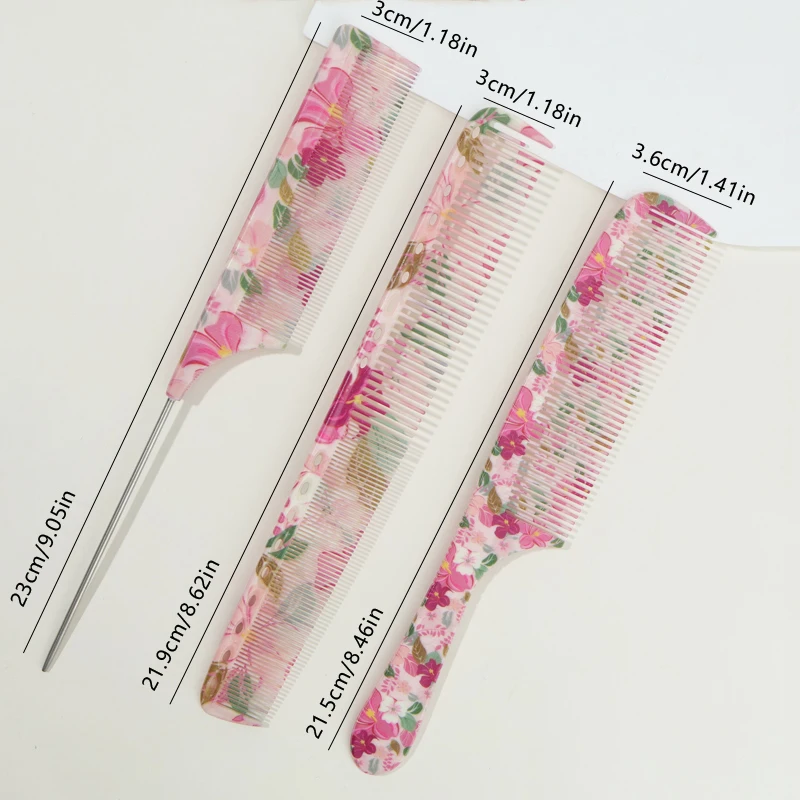 1Pc/3Pcs Hair Combs Set with Flower Pattern