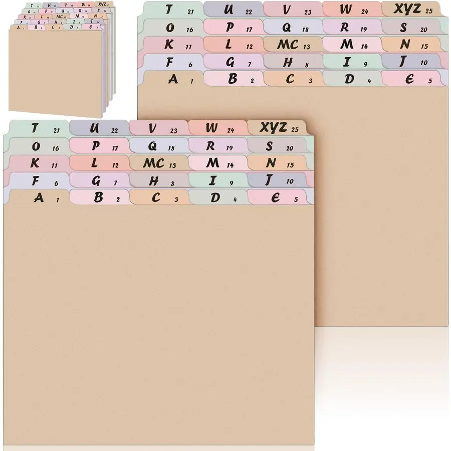 

Набор разделителей для файлов с 5 вкладками Az Alphabet, разделители для файлов формата Letter, прочные разделители для шкафов, органайзер для рабочего стола