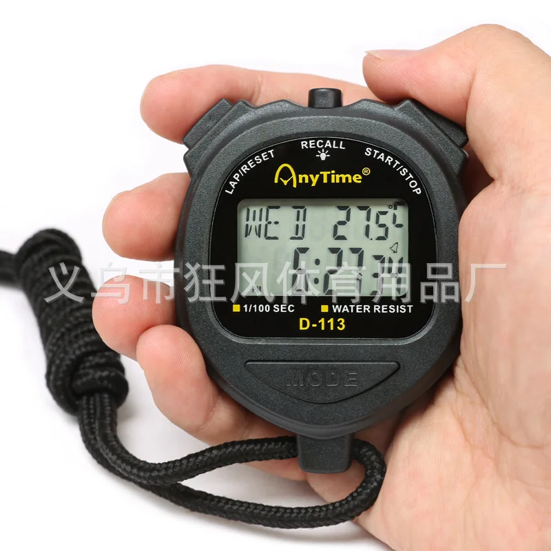 Stopwatch Double Row60Track Memory Timer Track and Field Training Running Sports Competition Code Table Waterproof Shockproof