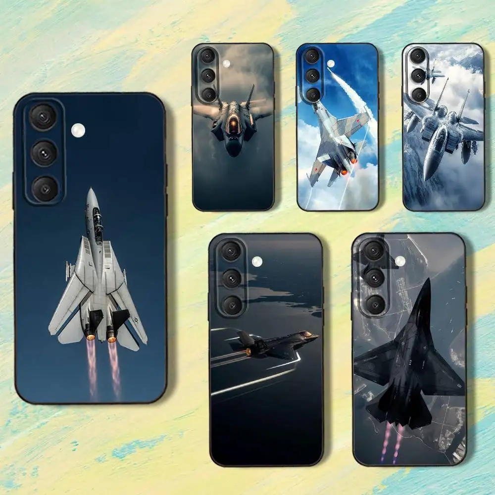 

cool F-Fighter jets F-F22 Phone Case For Samsung S25,S24,S10,S22,S21,S20,S23,Ultra,Plus,Lite,FE,Soft Silicone Black Cover