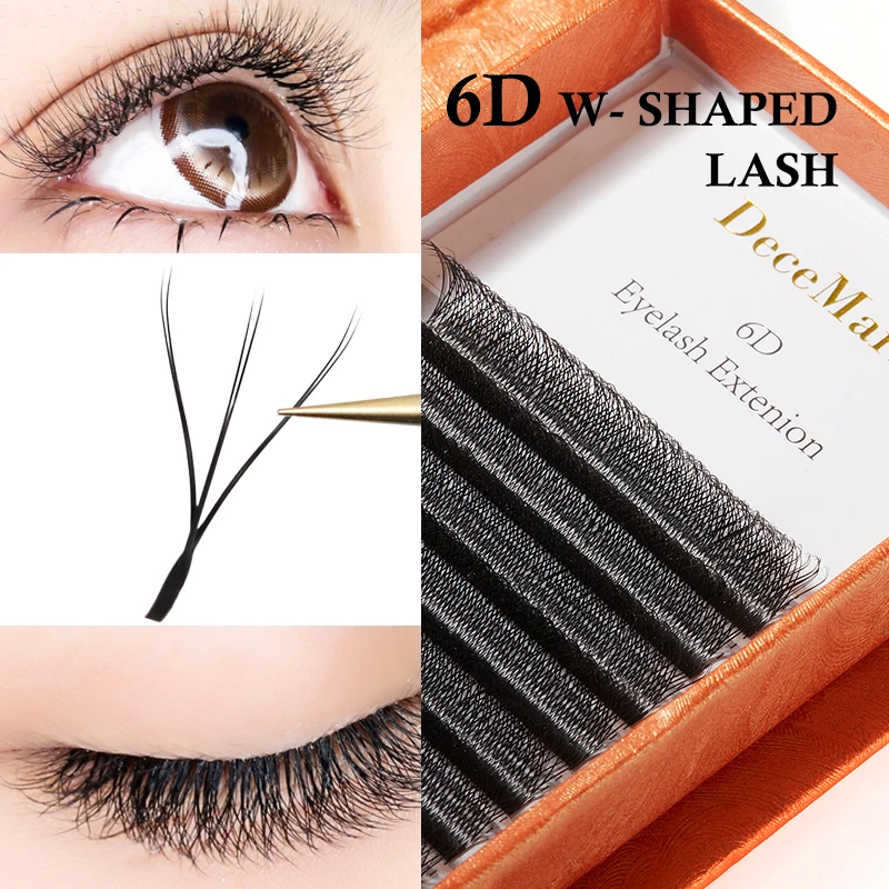 DeceMars-6D-W Shaped Eyelash Extensão, Extensão