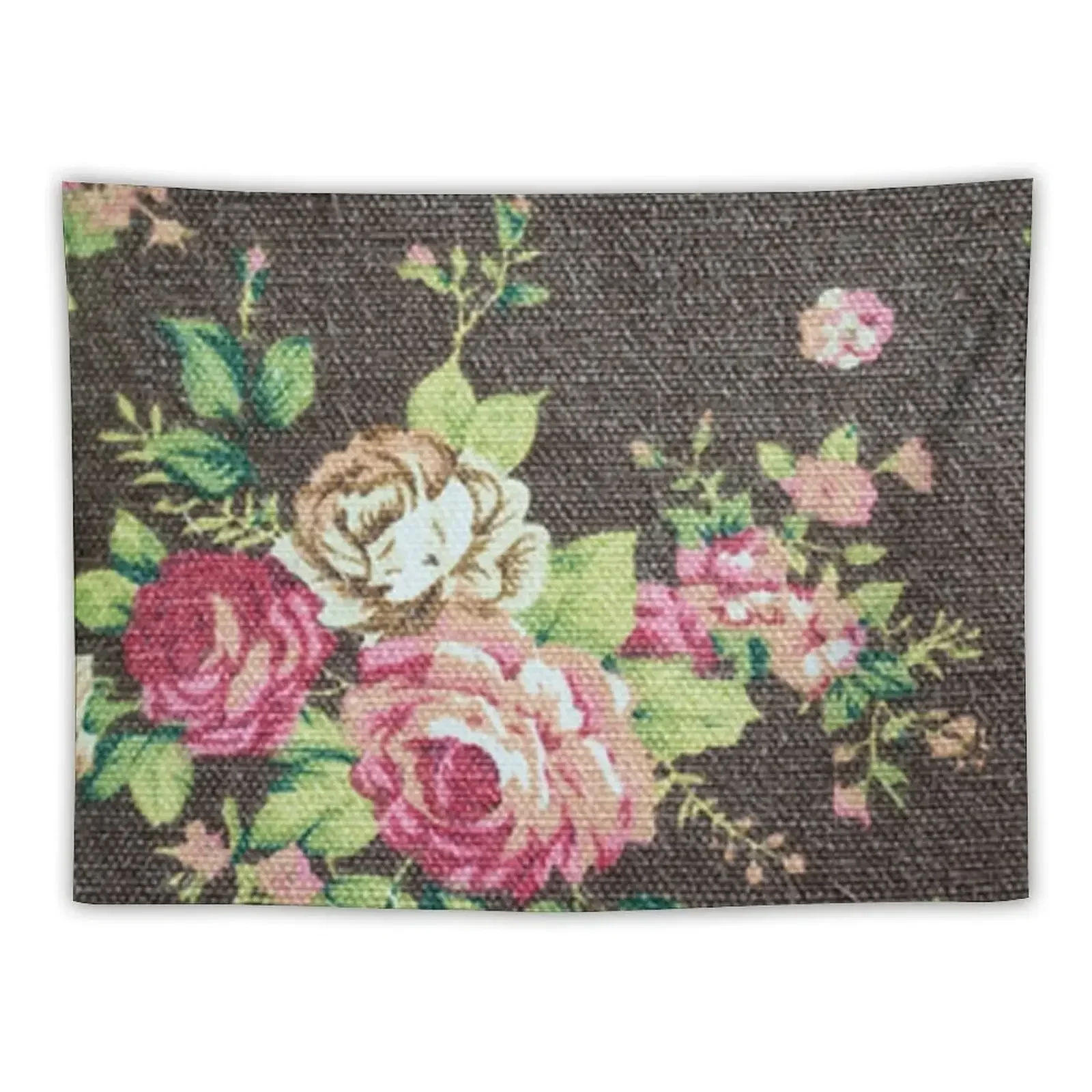 black burlap fabric with floral pattern,rustic,worn,old,vintage,shabby chic Tapestry Wallpaper Bedroom Custom Tapestry