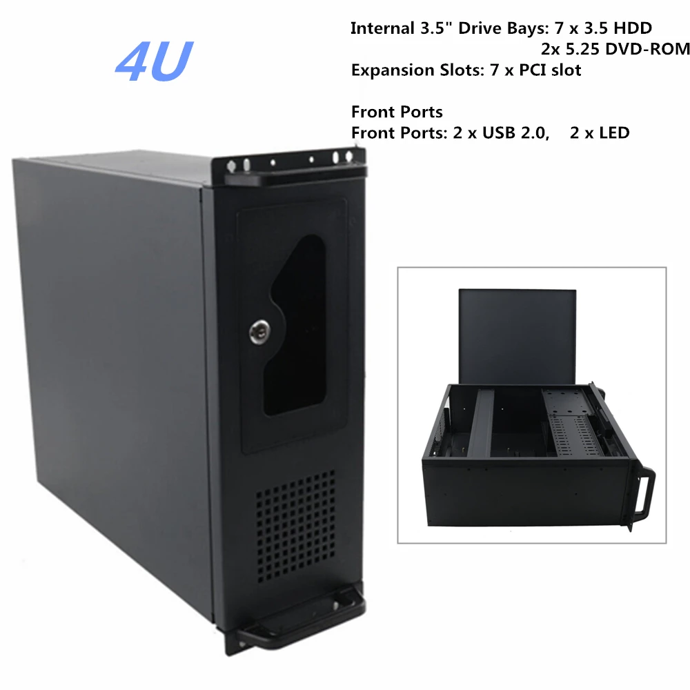 4U Server Industrial Control Chassis SL-450A Full Tower Multi-disk Chassis Workstation for Desktop Computer Main Box 7 Hard Disk