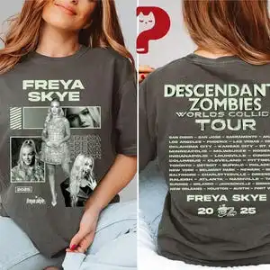 Freya Skye Descendants Zombies Worlds Collide Tour T-shirt The Rise Of Red Tee Descendants Concert Summer Music Festival 2025