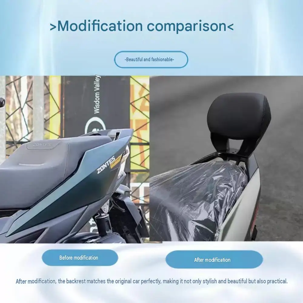 Motorcycle rear seat modification backrest, special accessory for rear passenger backrest, suitable for ZONTES 125X 150X.
