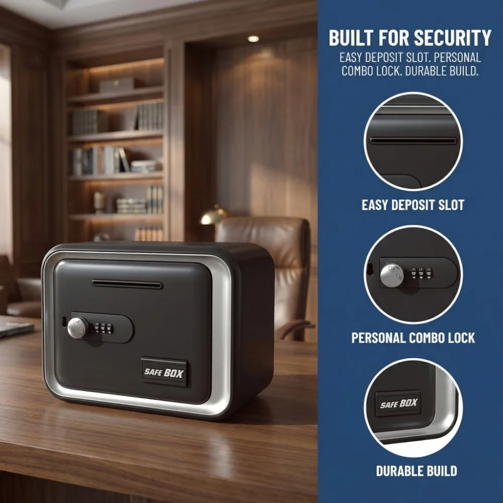 Home Use Password Lock Piggy Bank Coin Bill Slot Educational Cash Can Large Capacity Money Security Mini ATM Boys Girls