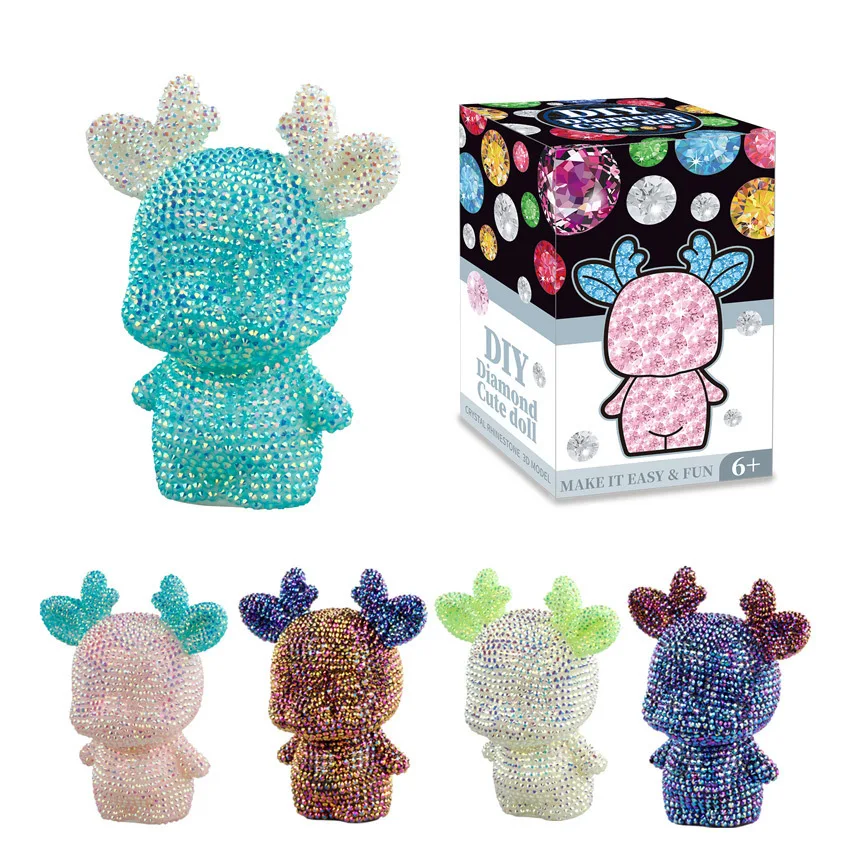 Educational Toys Jigsaw Puzzle Children\'s Handmade Diamond-studded Diy Violent Bear Doll Ornaments Diamond-studded Unicorn Bear