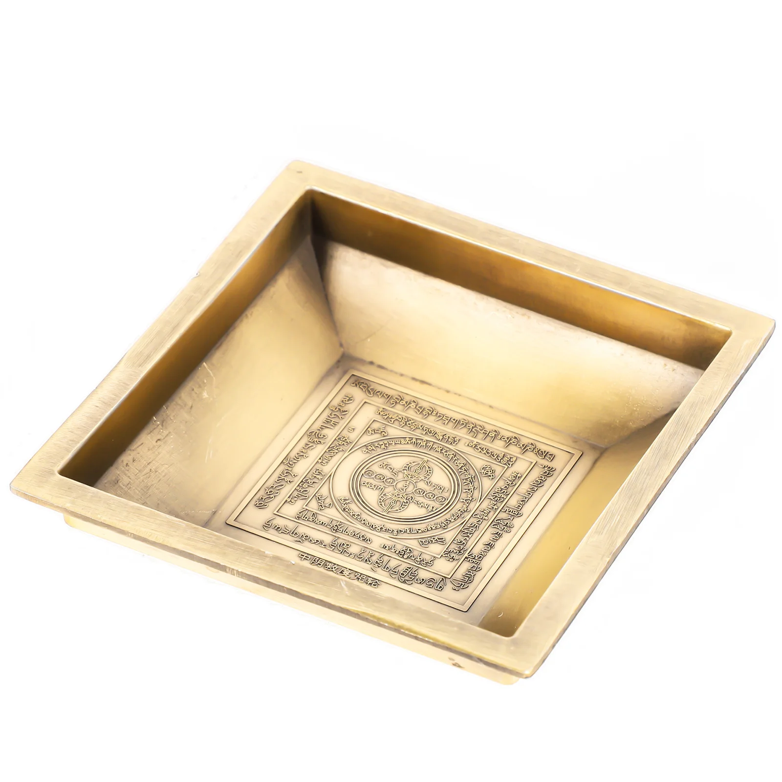 حامل البخور النحاسي يقدم لوحة منحوتة حاوية الرماد نمط عتيق وعاء تحية المعبد لوحة عبادة متعددة الأغراض