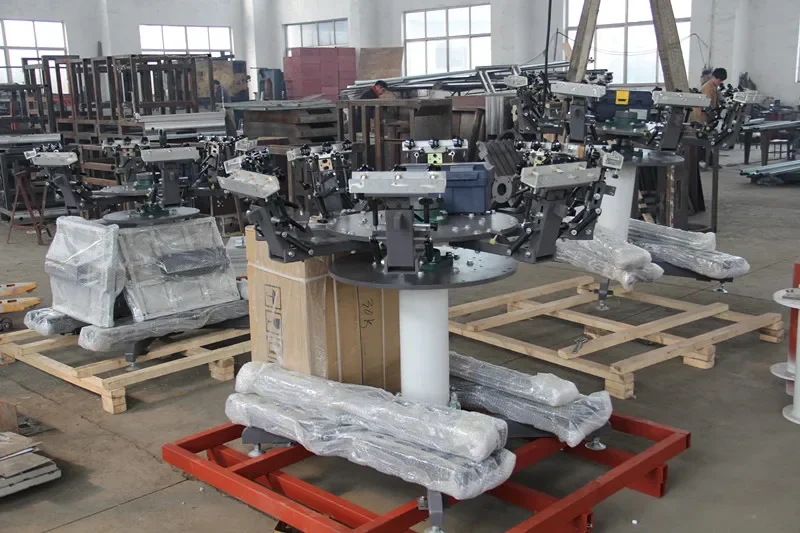 For 8 color 8 station carousel silk screen printing press prices with micro registration