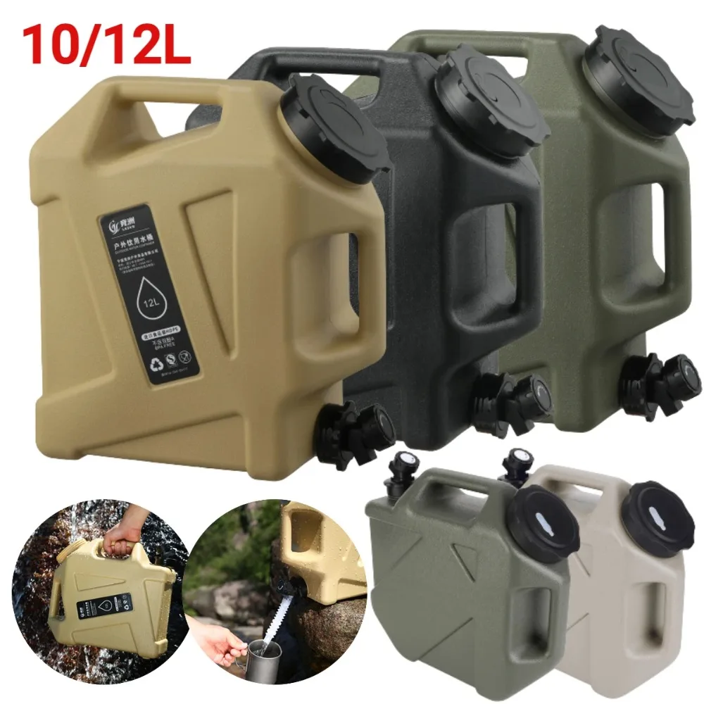 

10/12L Outdoor Water Bucket Large-Capacity Portable Camping Water Bag with Faucet for Hiking Picnic
