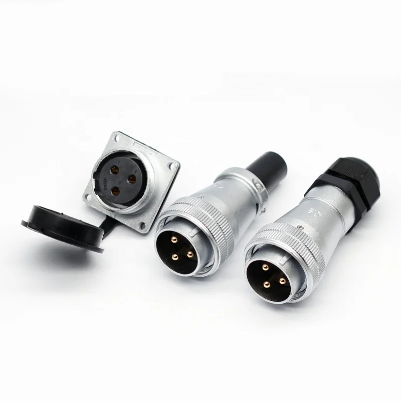 

3-жильная розетка с ПВХ-втулкой, штепсельная вилка IP68 для стандартного штекера авиационного типа, Промышленный разъем