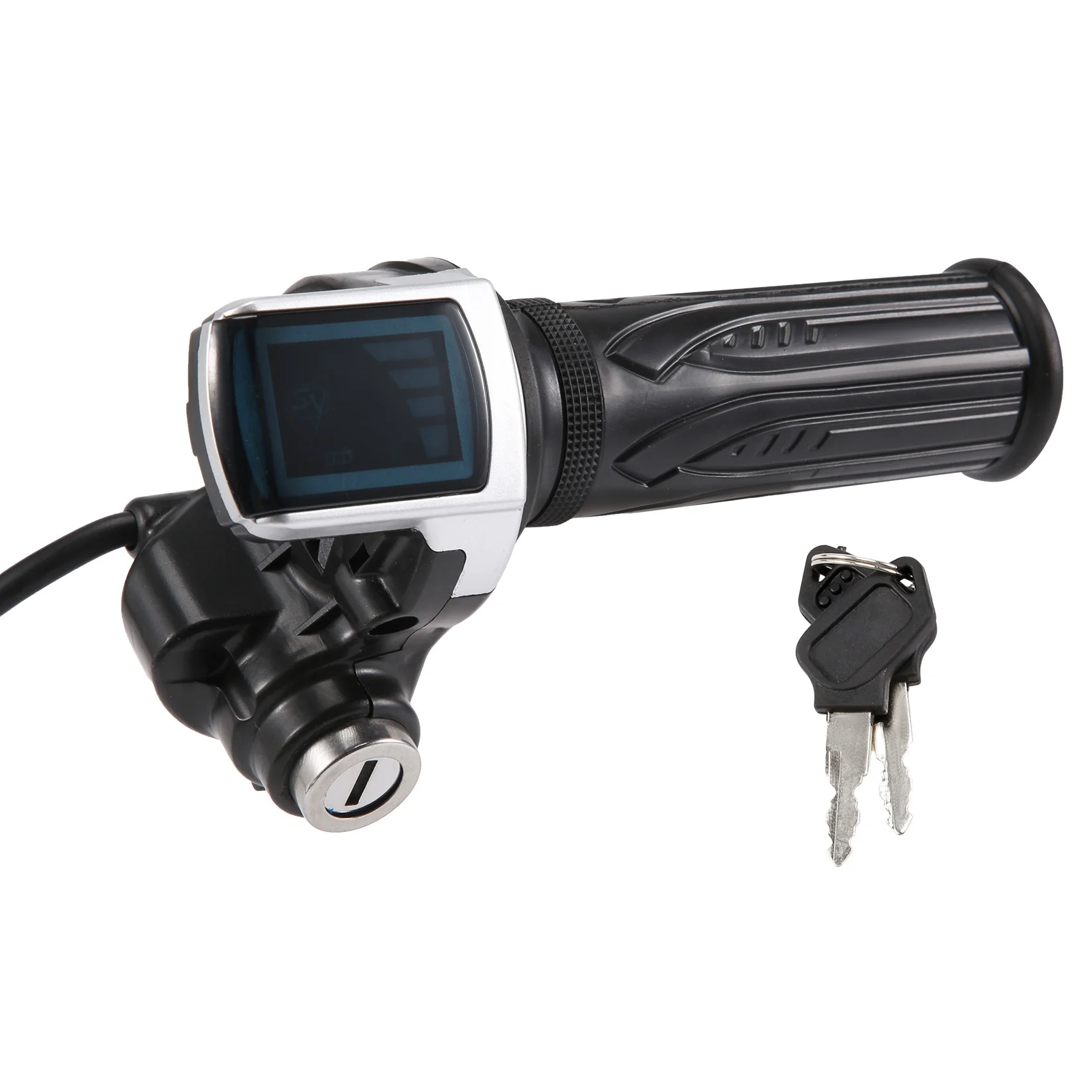 Bike Twist Throttle for Electric Bike Throttle 36V Gas Handle Throttle LCD Display Lock Key