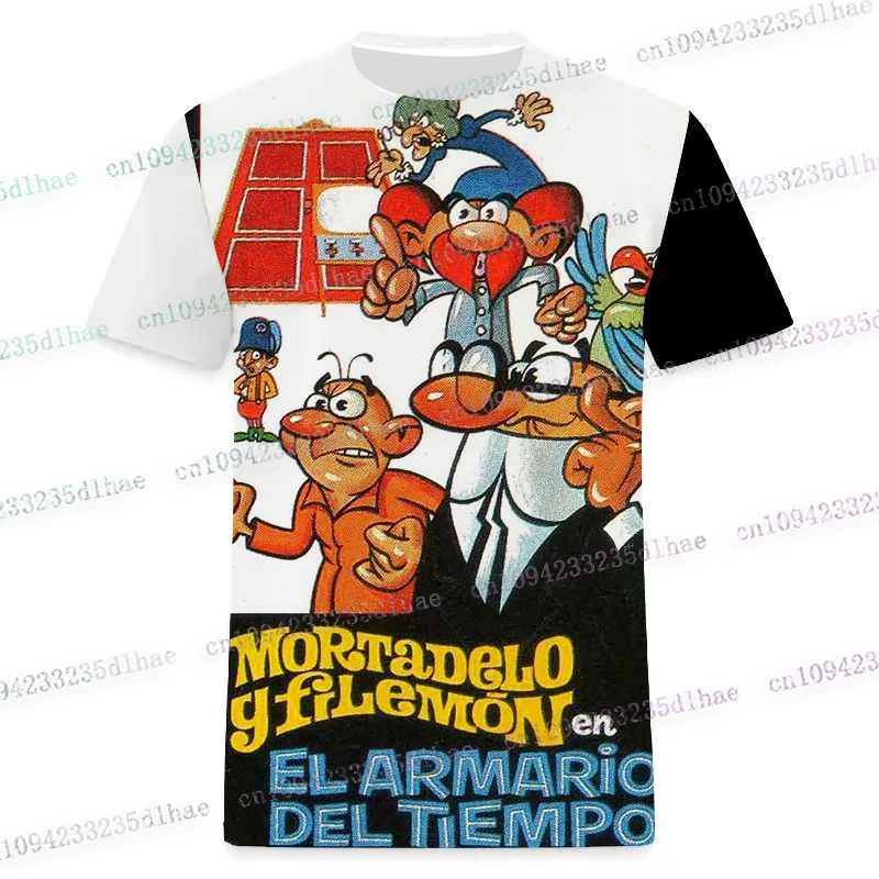 M-Mortadelo y Filemon t-shirt Mannen Vrouwen 3D Print T-shirts Harajuku Stijl T-shirt Streetwear Tops Cartoon Animatie Mannen kleding