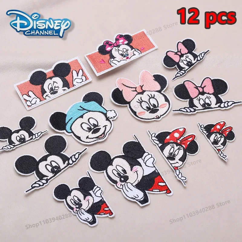 

Disney Mickey Mouse Clothing Stickers Cartoon Anime Minnie Mickey Diy Bag Decoration Sticker Embroidery Cloth for Kids Gifts