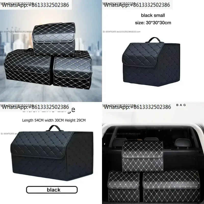 Large Capacity Organizer Trunk Auto Multiuse Tools Storage Bag Car Box Stowing Tidying Leather Folding Storage Box for