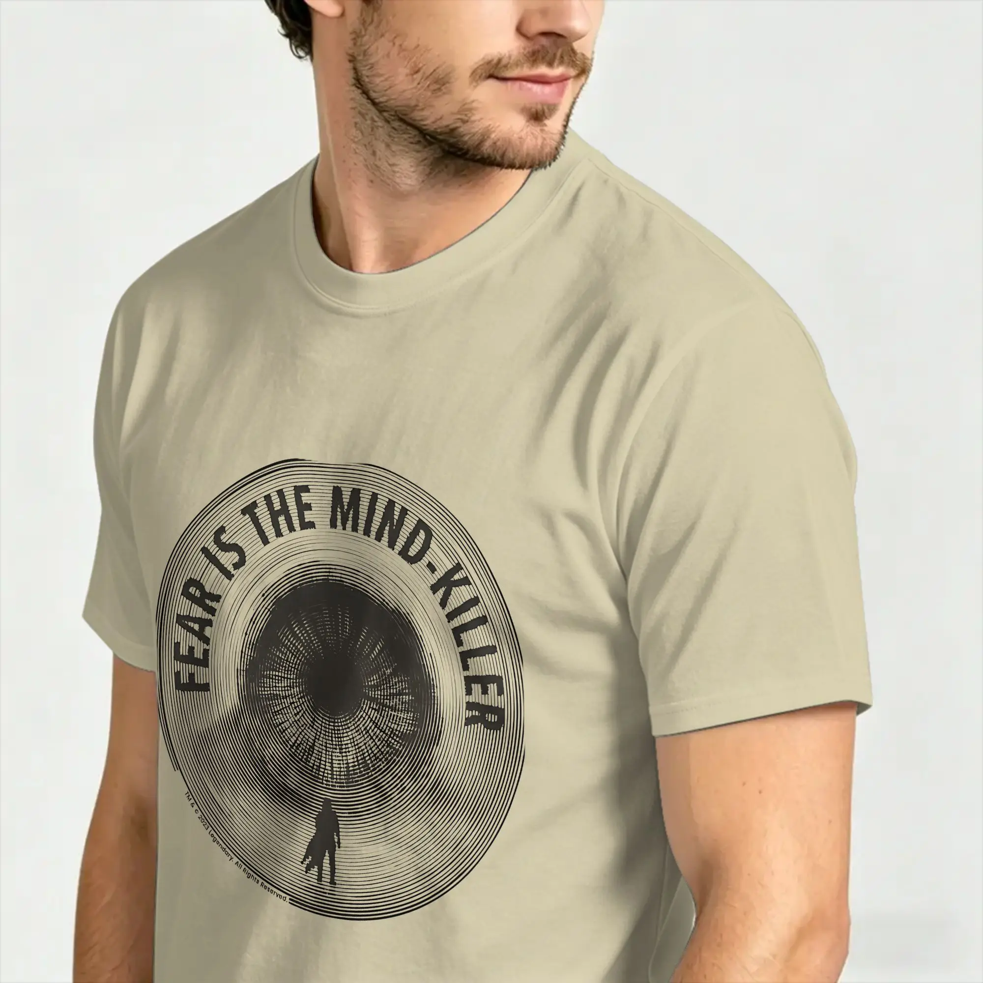 Dune, der Sandwurm. Angst ist der Geistetöter Baumwoll-T-Shirt für Männer Vintage T-Shirts Mode-T-Shirts Übergrößen Kleidung mit individuellem Logo – Detail 3
