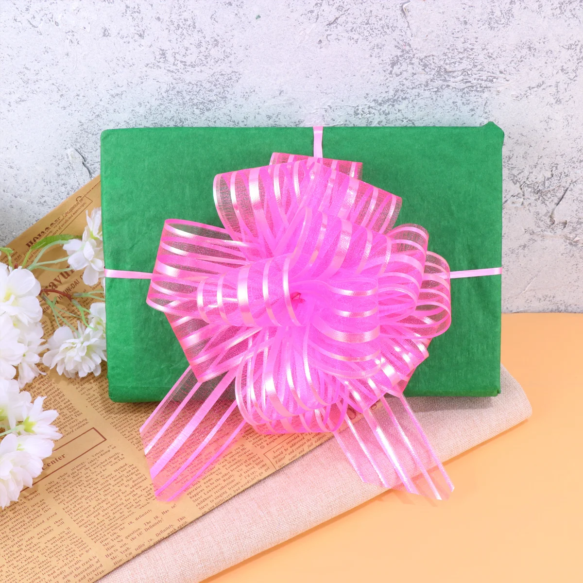 

10Pcs Wedding Bows Pink Yarn Thick Durable Suitable for Gift Wrap Wedding Party Decorations Christmas Tree Baskets