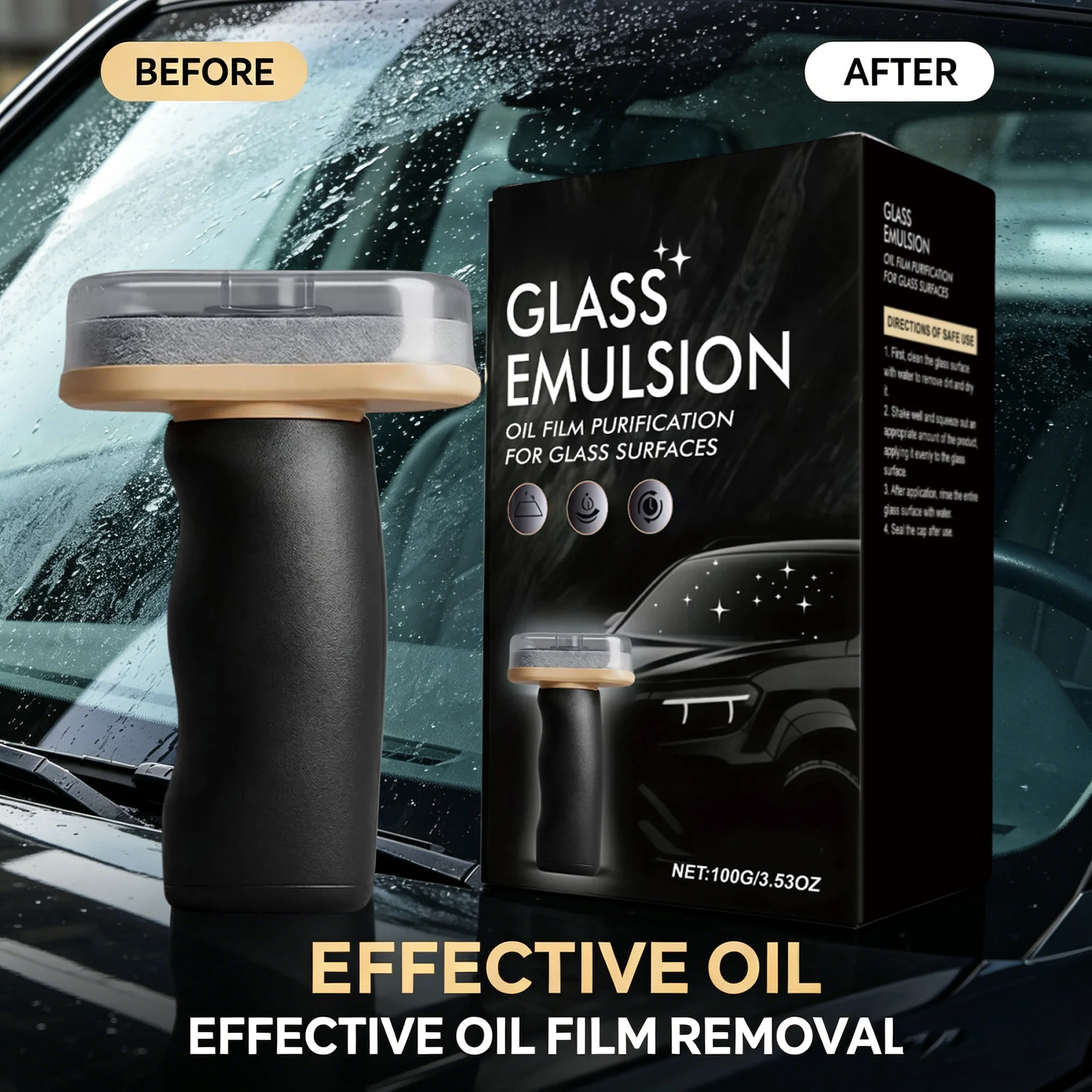 100g Car Windshield Glass Water Rain Repellent Auto Glass Windshield Cleaner Anti Fog Car Oil Film Removal Hydrophobic Cleaner