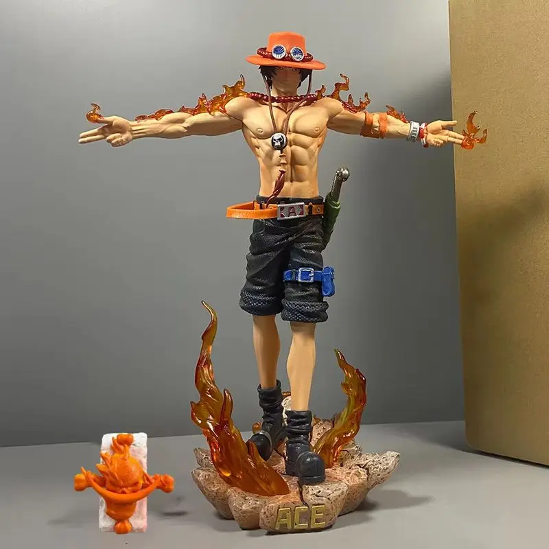 28cm Anime One Piece Ace Portgas D Ace Action Figurine Pvc Statue Collectible Model Doll Toys For Childern Christmas Gifts