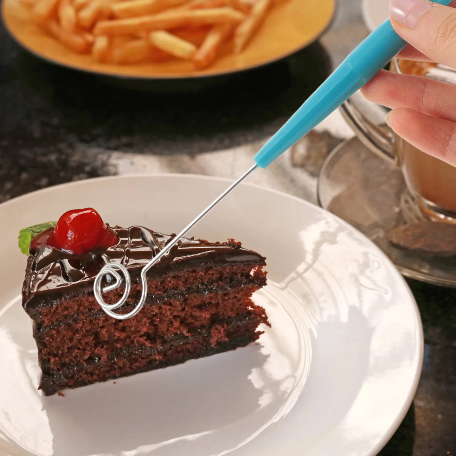 Juego de 10 Uds de Chocolate, tenedores de inmersión de acero inoxidable, utensilio para hornear, mango de plástico Premium, tenedor de Chocolate de acero inoxidable para cocina