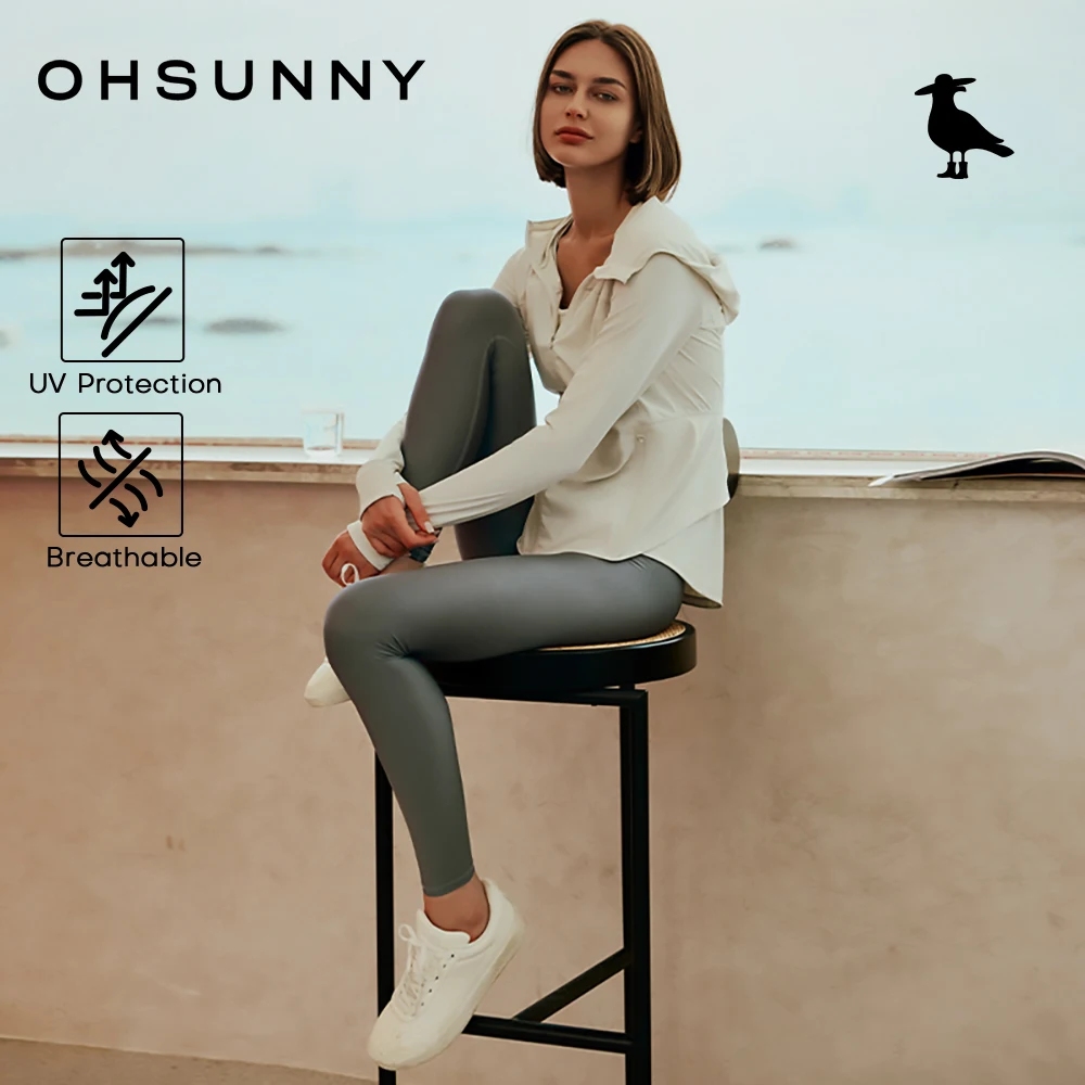 

OhSunny Перламутровые леггинсы, спортивные штаны для йоги для женщин, новинка 2025 года, модные пляжные уличные уличные модные эластичные узкие брюки