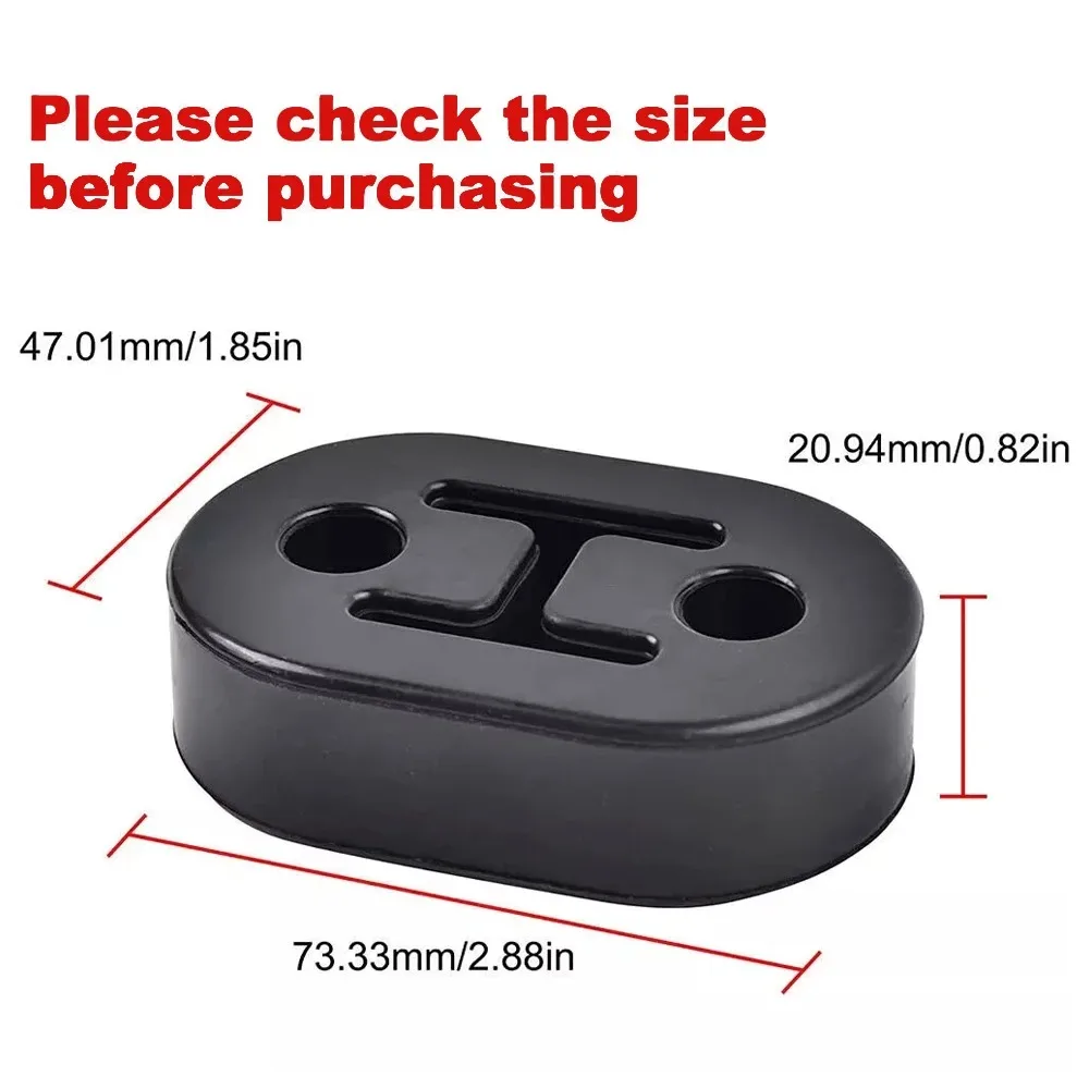 Universal Black Rubber Exhaust Hanger 2 Holes 11mm Car Exhaust Pipe Mount Insulator Tailpipe Bracket Insulator Horn Cover